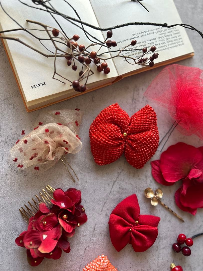 七五三　七五三髪飾り　ヘッドドレス　着物髪飾り　リメイク髪飾り　047