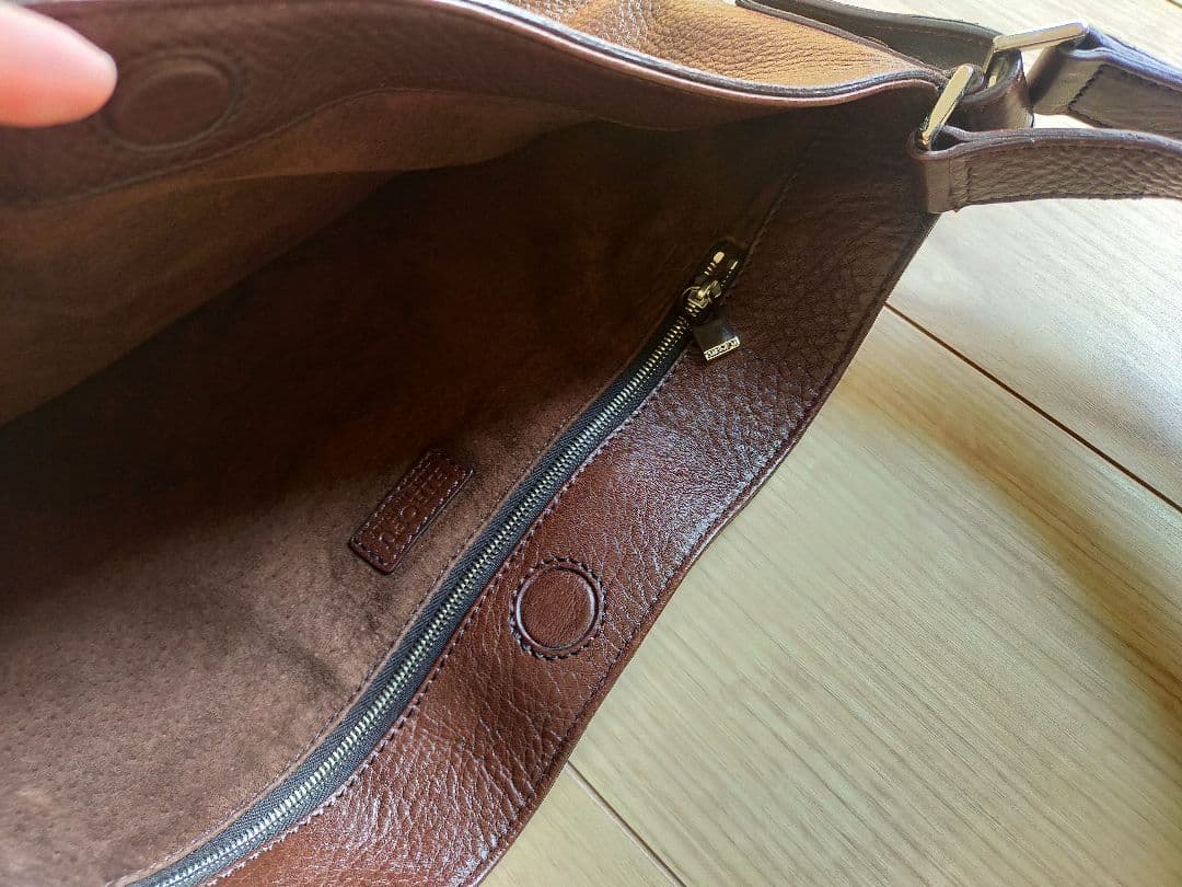 美品HIROFU ヒロフ　ワンショルダー　レザーバッグブラウン系