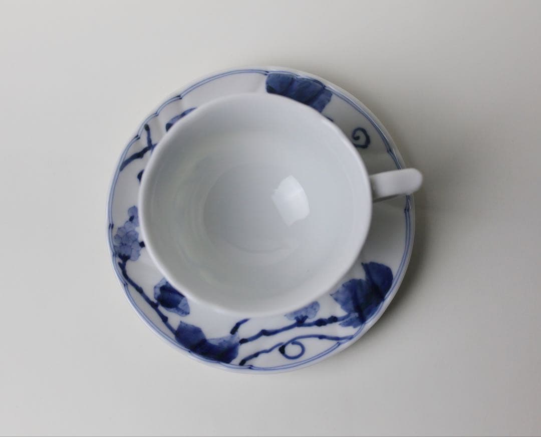 九谷長左 山本長左 藍九谷 葡萄文 カップとソーサー コーヒー - メルカリ