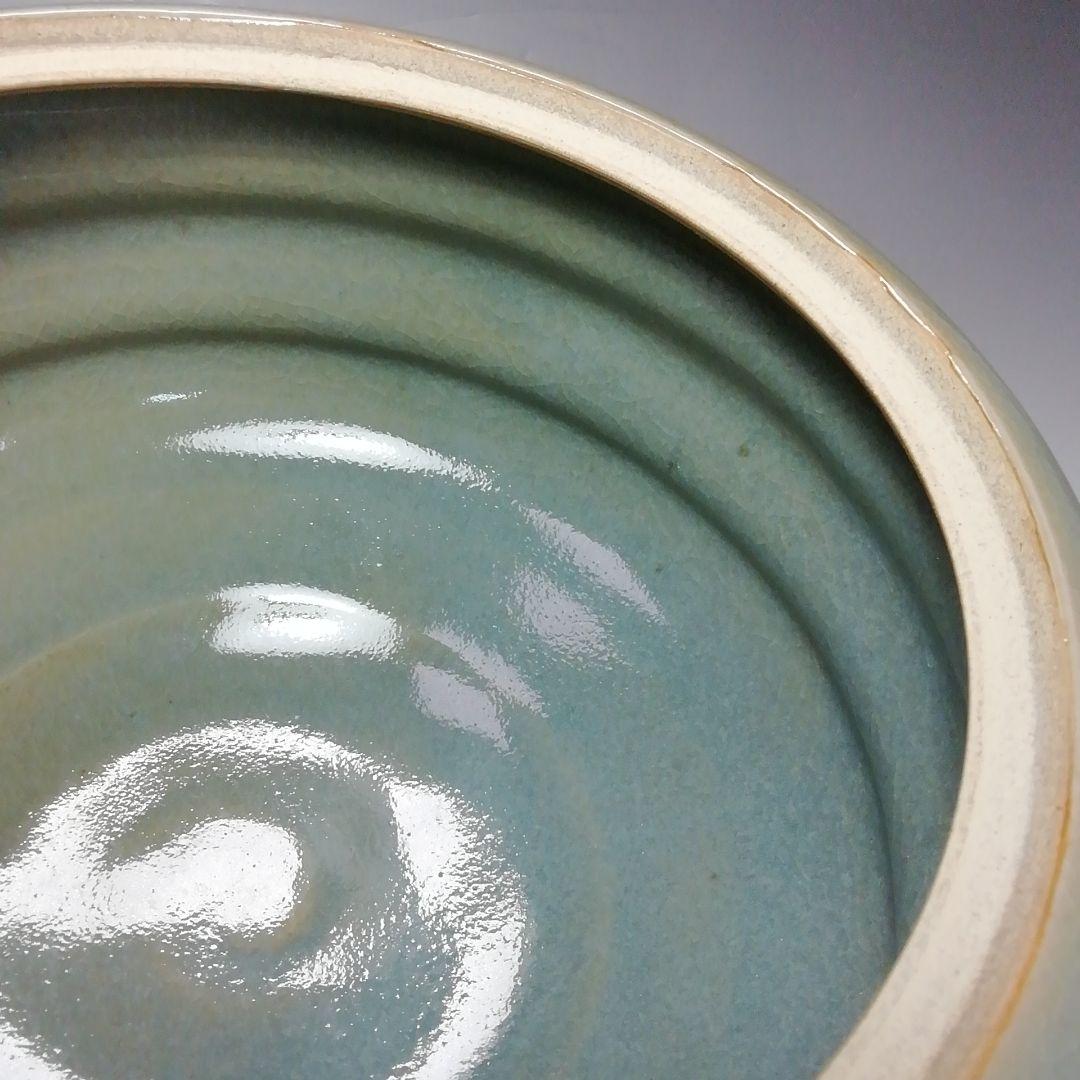 Ｓ５３０　水指　『多田青磁』『田村雲洞作』『平水指』　共箱　茶道具