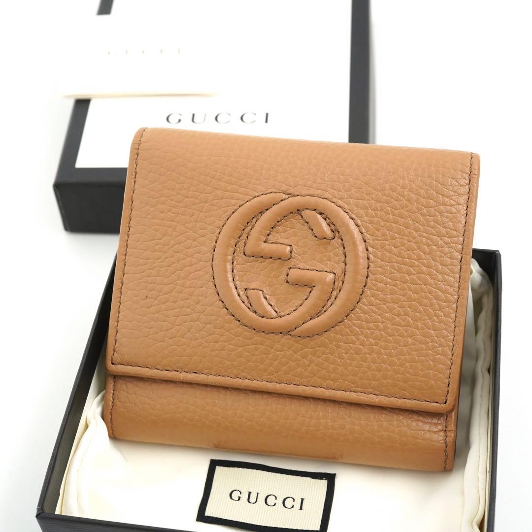 ✨ほぼ未使用✨GUCCI ミニ財布インターロッキング三つ折りソーホーロゴ