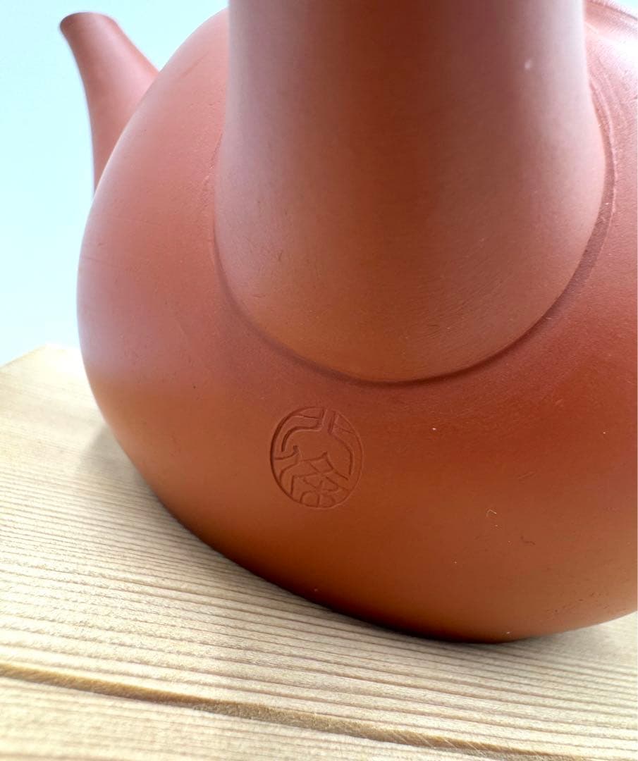 051常滑焼 清水源二 北條 朱泥茶器7点セット 新品未使用品 木箱 共布