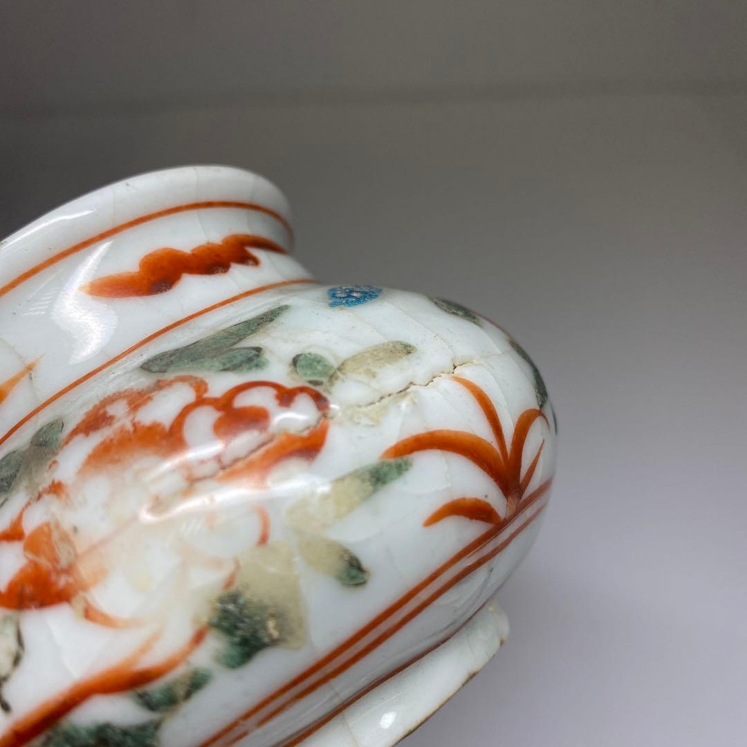 中国明時代 呉州赤絵小壺 幅約9㎝ 東Y7-0331☆