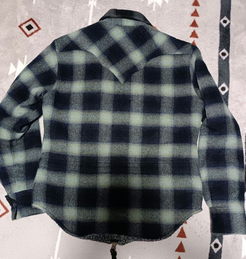 SKULL FLIGHT チェック柄ボアジャケット M