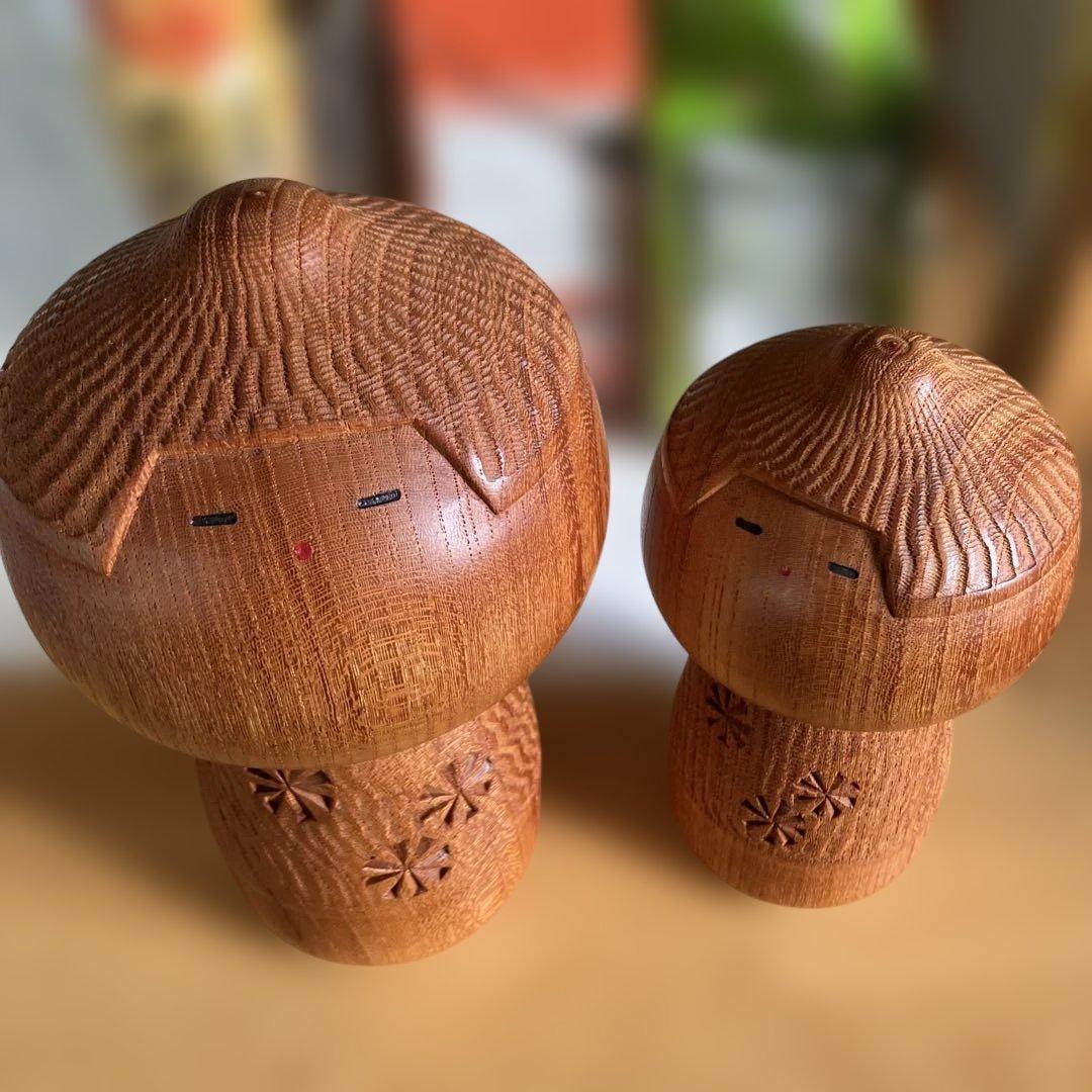 童心」＊こけし＊創作こけし＊大小セット＊ペア＊武田まさし作