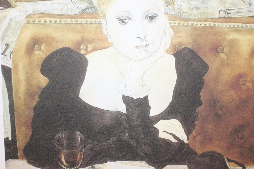 藤田嗣治 エスタンプリトグラフ「カフェ」 100部限定 12/100