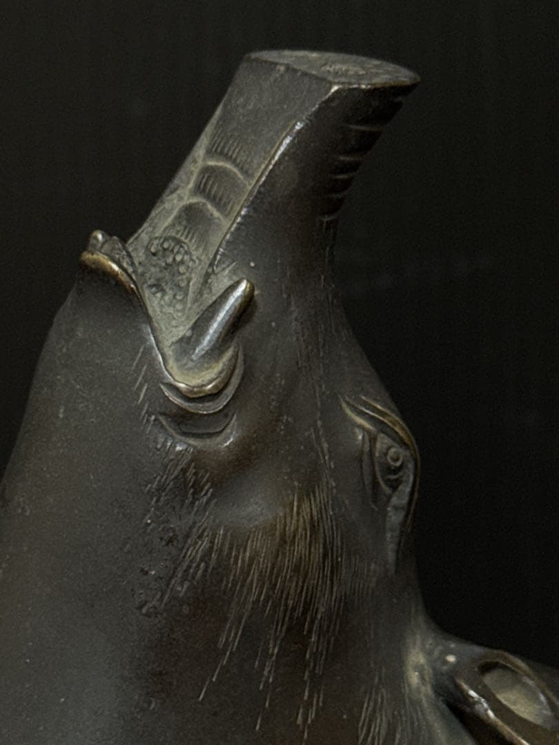 江戸期 古銅 極上 細密造形美 猪型 香炉