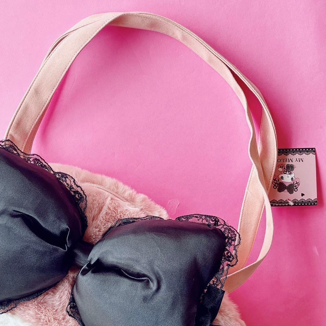 ♡ マイメロ 2025年初売り 真夜中のメロクロ フェイス形トートバッグ