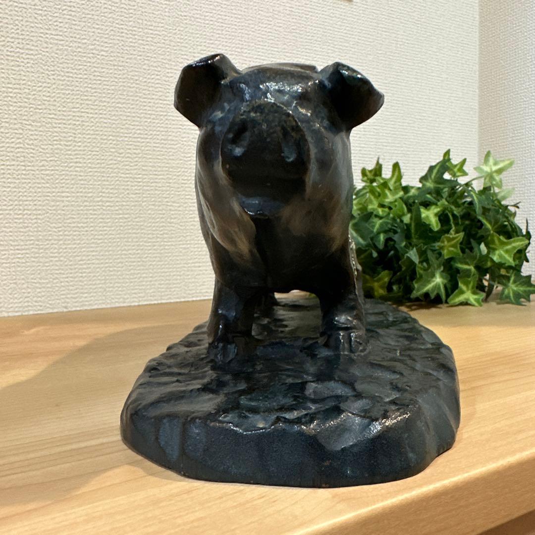 柴田書店特製】鉄 アイアン 豚の置物・ブタ部位ディスプレイ