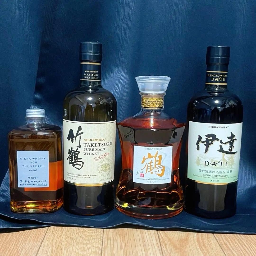 NIKKA 竹鶴 伊達 鶴 フロムザバレル セット ニッカウイスキー(新)(旧）竹鶴、セッション、フロム・ザ・バレル