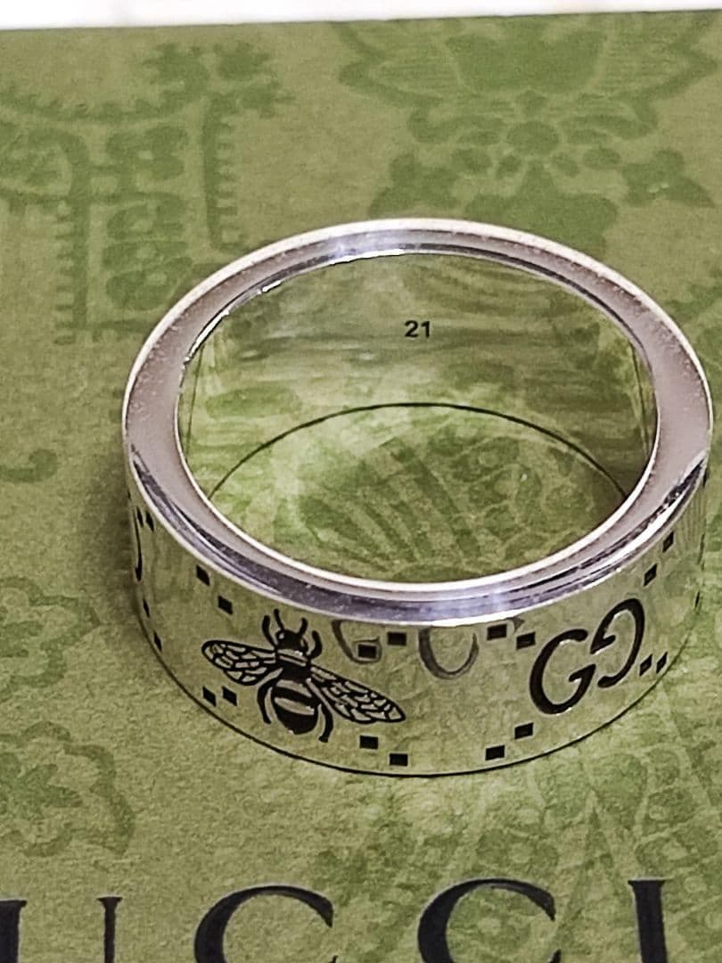 専用　新品 GUCCI グッチ 指輪 シルバー リング GG＆ビー 蜂 21