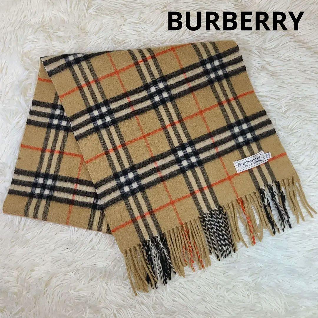 BURBERRY】ノバチェックマフラー ピュアカシミヤ100％ ベージュ - メルカリ
