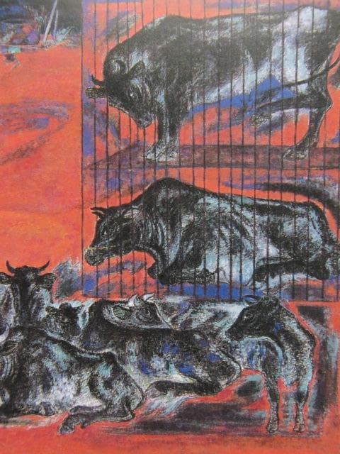 仲村進、【きのう今日あした】、希少な額装用画集より、新品額装付、状態良好