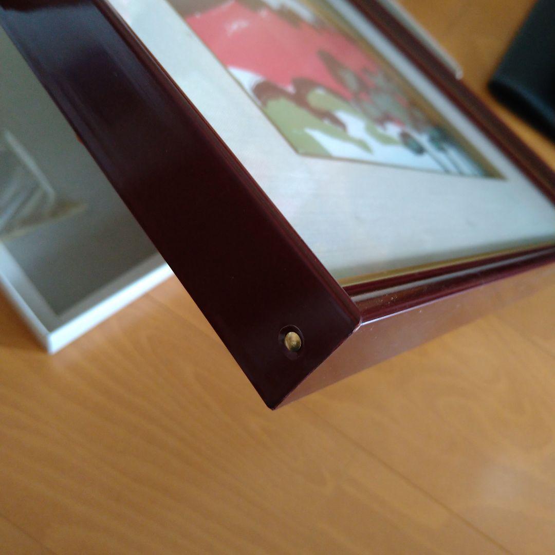 色紙額　色紙額縁　色紙フレーム　写真フレーム　写真額　木製　ガラス入り　5枚