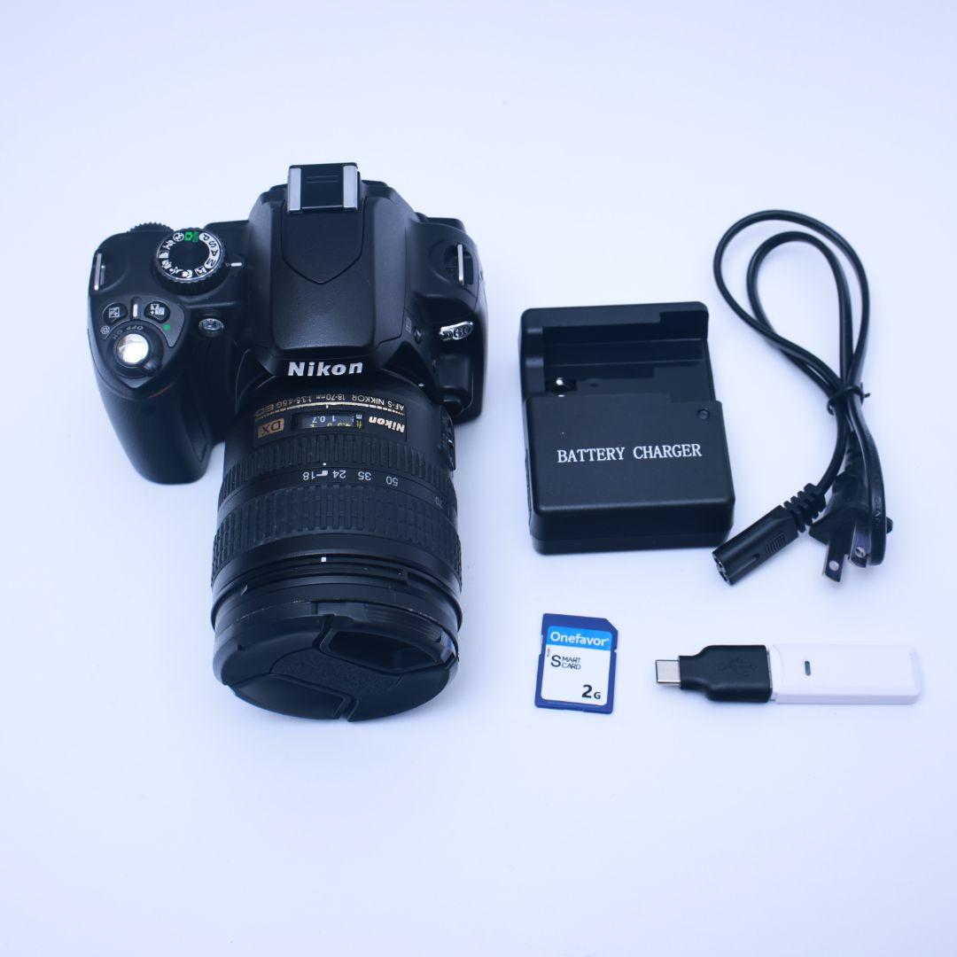 スマホ転送可 Nikon D60 一眼レフデジタルカメラ 電池 充電器 レンズ付