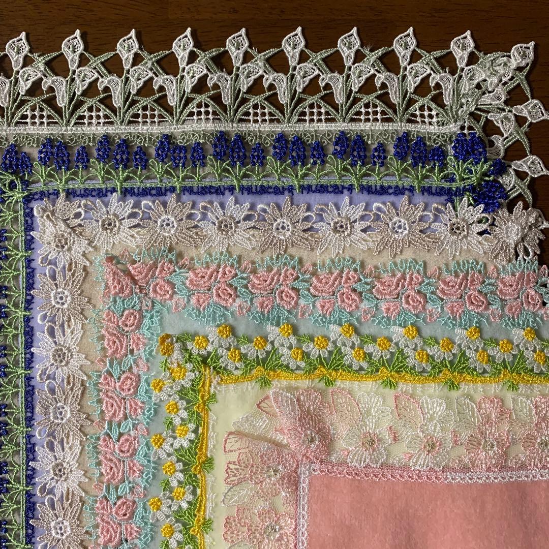 近沢レース/CHIKAZAWA】新品未使用/シーズンタオルハンカチ6枚セット