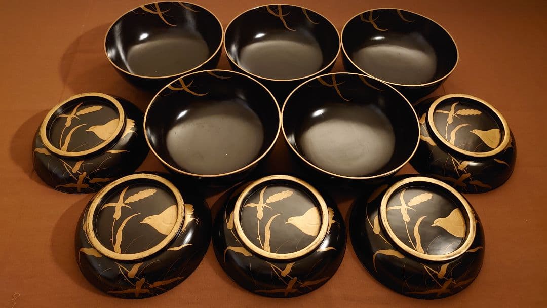 Amazon.co.jp: 特産布着請合輪島漆器5客組堅牢美術輪島塗吸物椀汁椀蓋