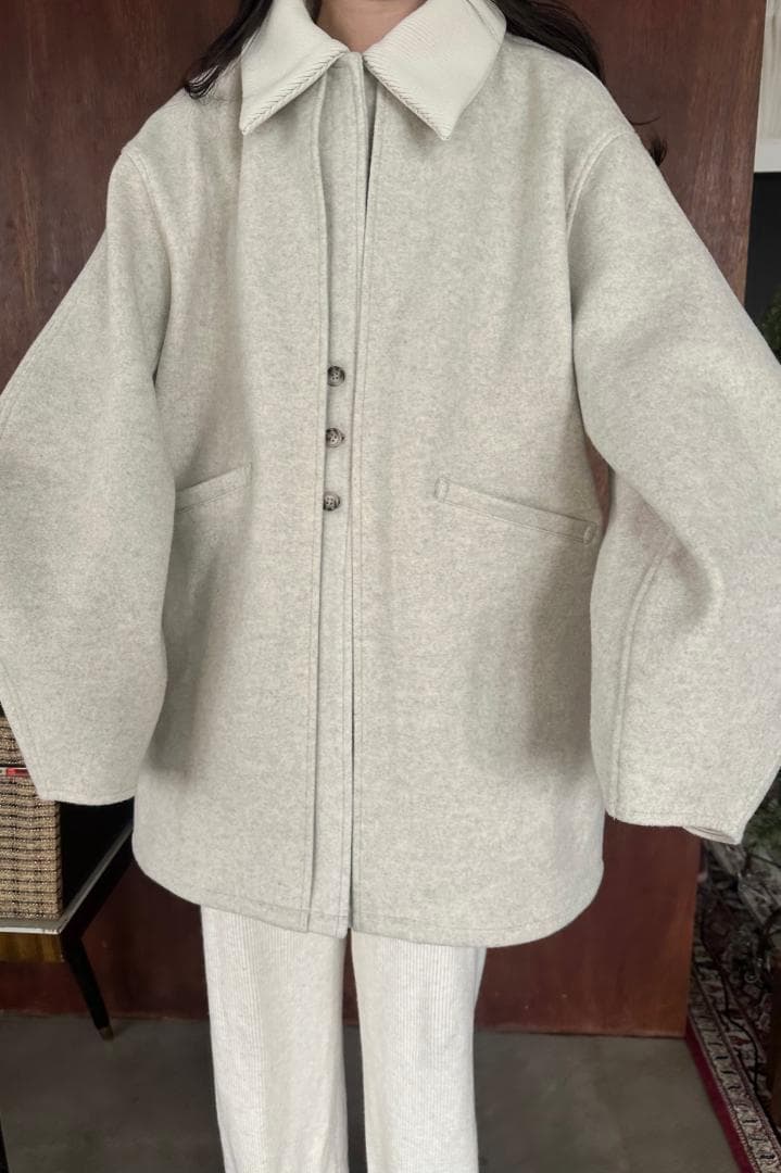 lawgy/2way neck front double point coat