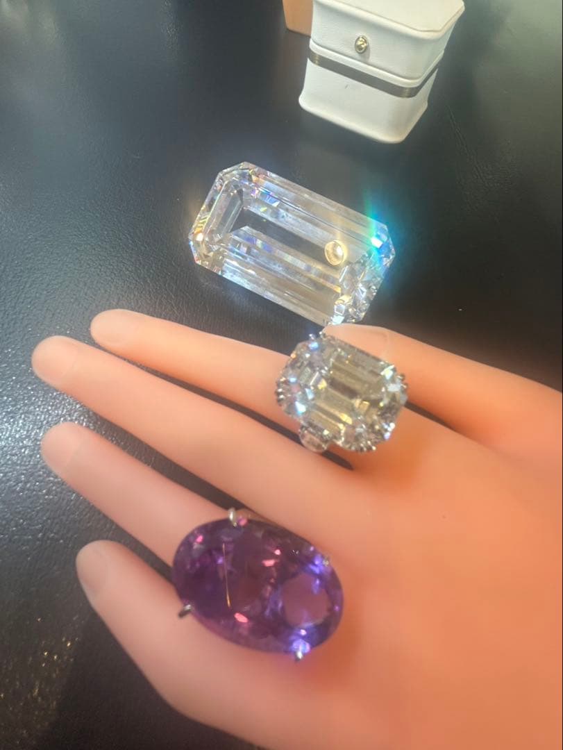 ぶ*ぶ様 天然石アメシスト特大リング16号限定サイズ