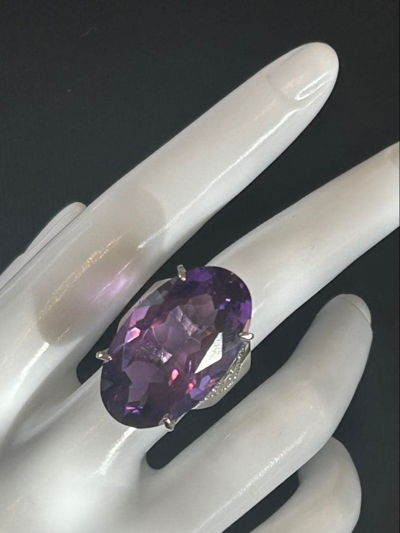 ぶ*ぶ様 天然石アメシスト特大リング16号限定サイズ
