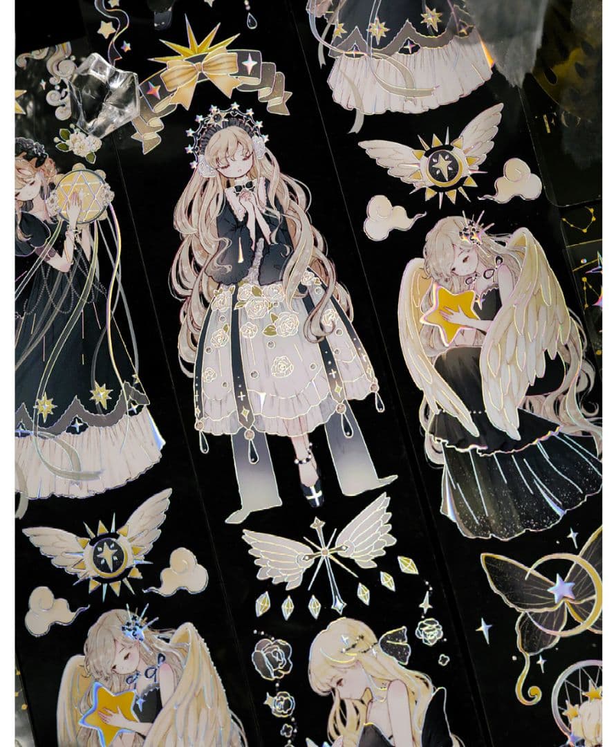 ☆再販☆J348＃星月(镭射银)差只小恐龙切り売り海外人物マステ女の子