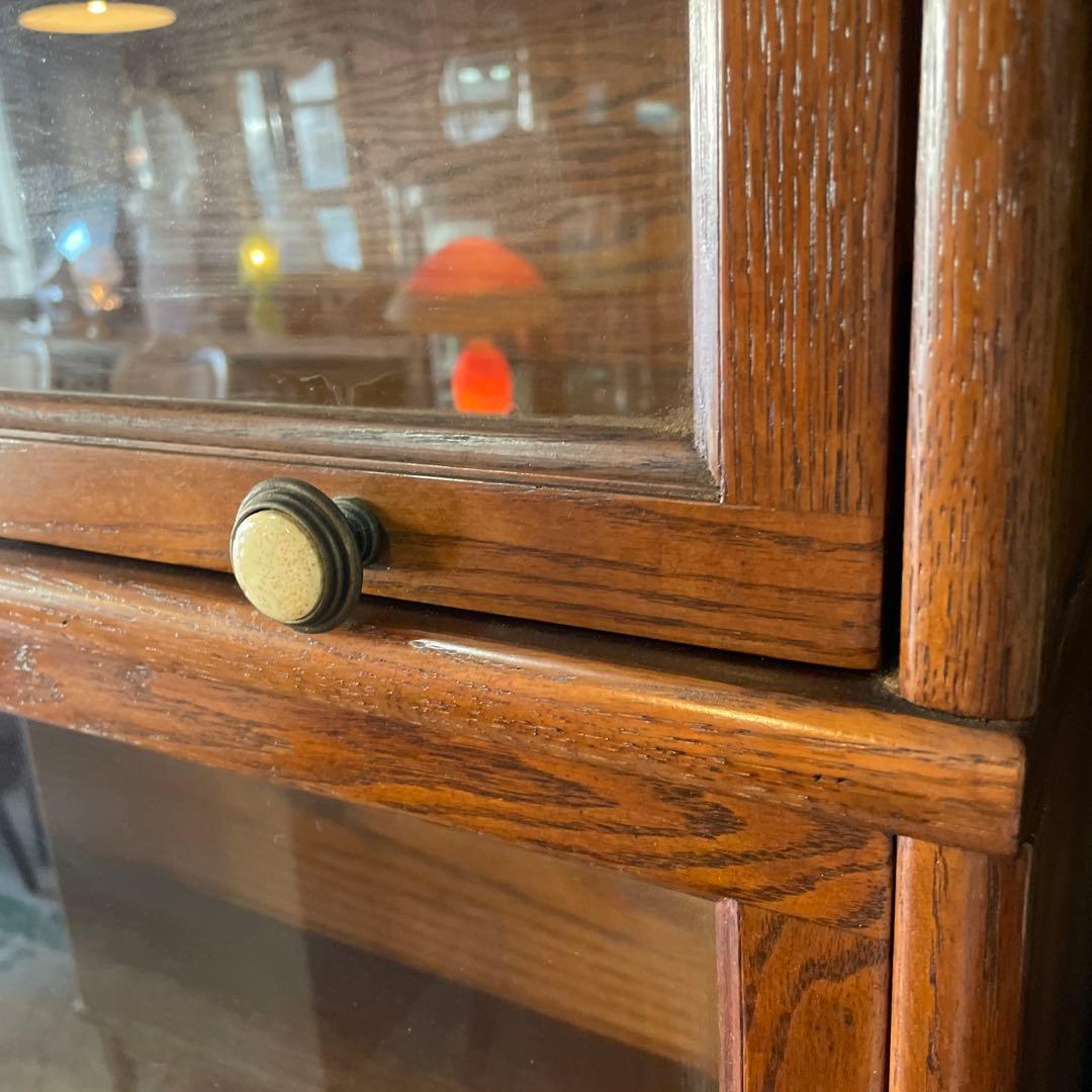 アメリカン・ヴィンテージガラスの跳ね上げ式スタッキングブックケース