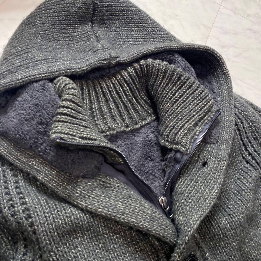 HUGO BOSS 大きいサイズ3XL ニットコート　ボアライナー付き　ブラウン