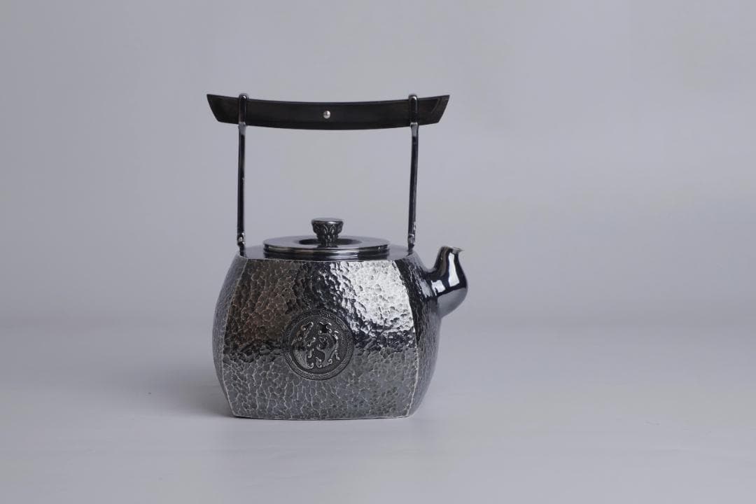 純銀製 饕餮文 湯沸 銀瓶 煎茶道具