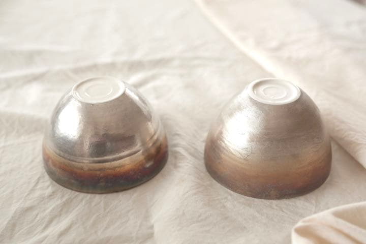 最高 松本美弥子さん 銀彩2個セット 匿名配送】松本美弥子さん器☆銀彩