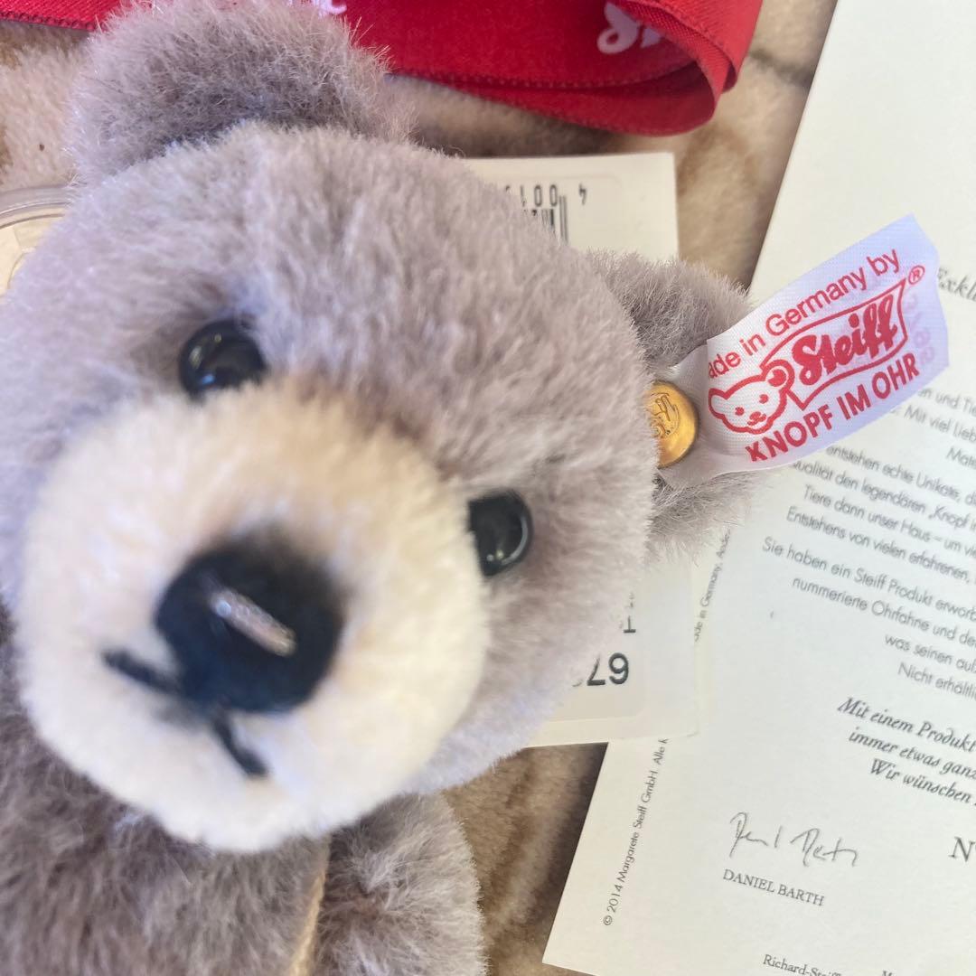 【極美品・限定品】シュタイフ テディベア メダイユ グレー 16cm 証明書付