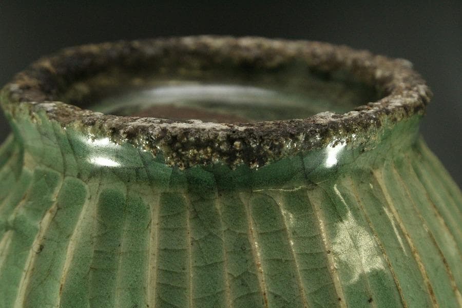 高麗 李朝 青磁 瓶 高30.5cm(ZE558)