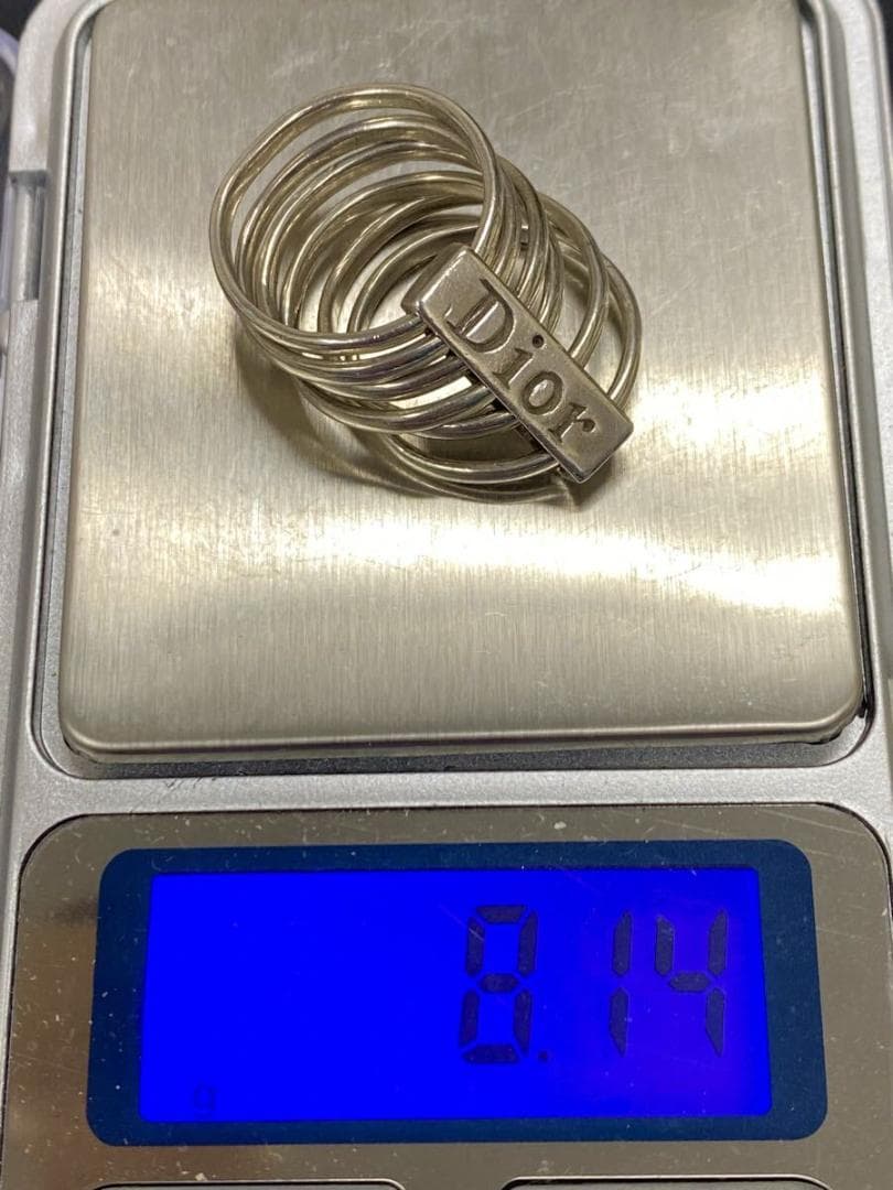 ディオール Dior ロゴ プレート 7連 リング シルバー