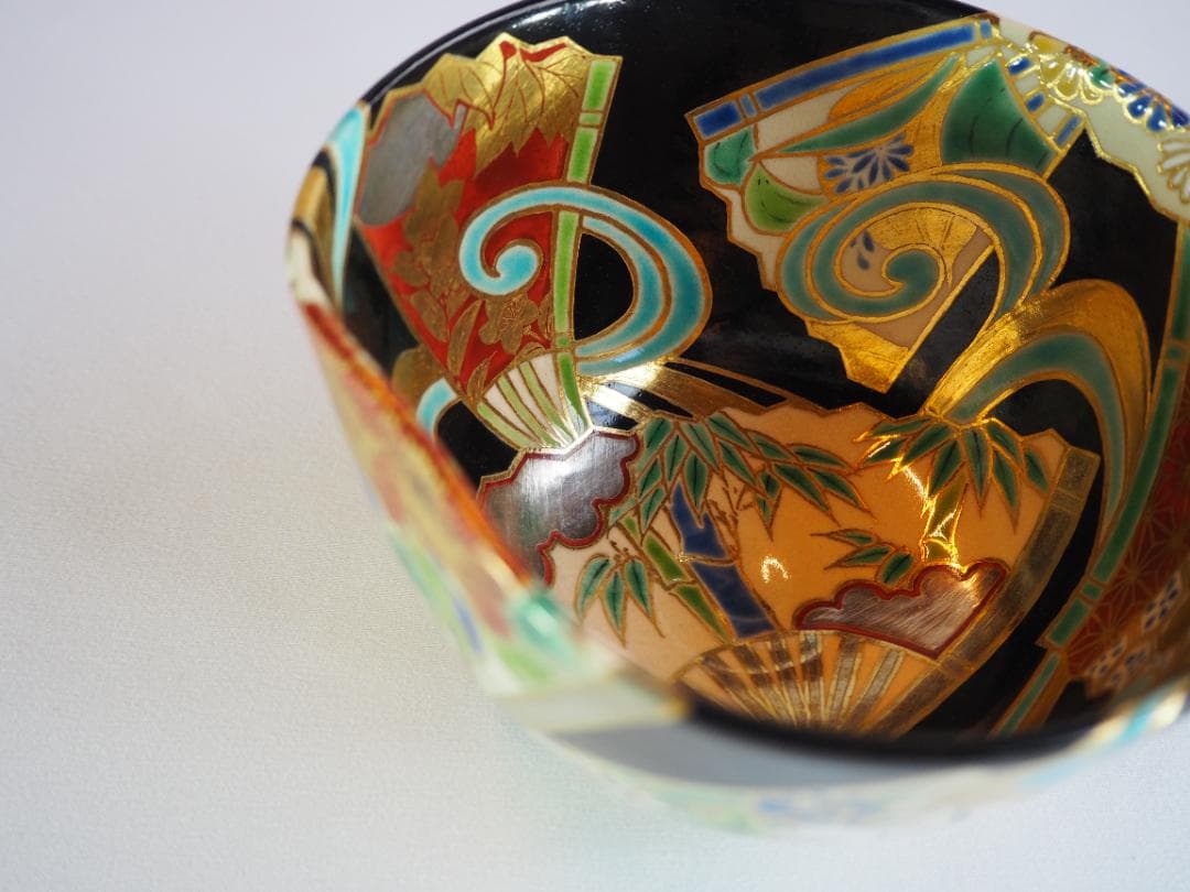 裏千家15世鵬雲斎御書付『色絵扇面茶碗』3代和田桐山造（共箱） - メルカリ