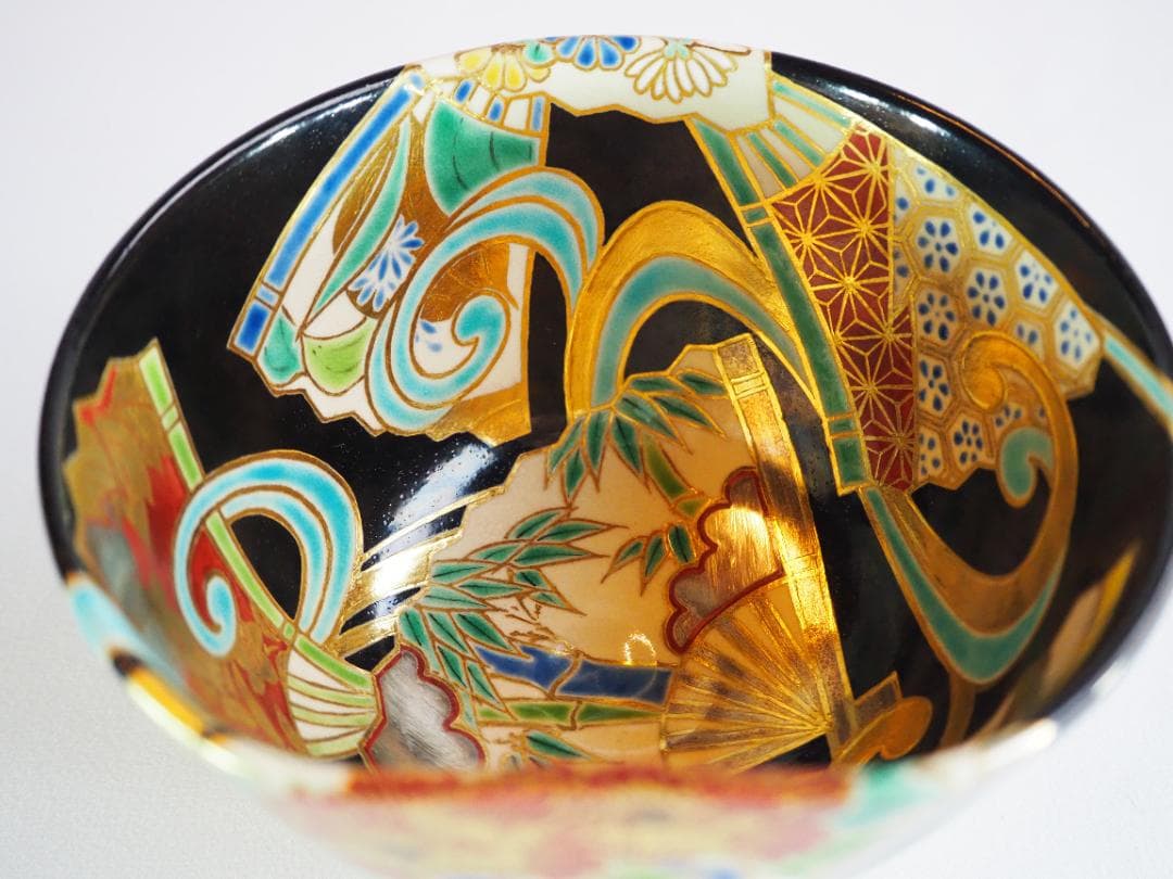 裏千家15世鵬雲斎御書付『色絵扇面茶碗』3代和田桐山造（共箱） - メルカリ