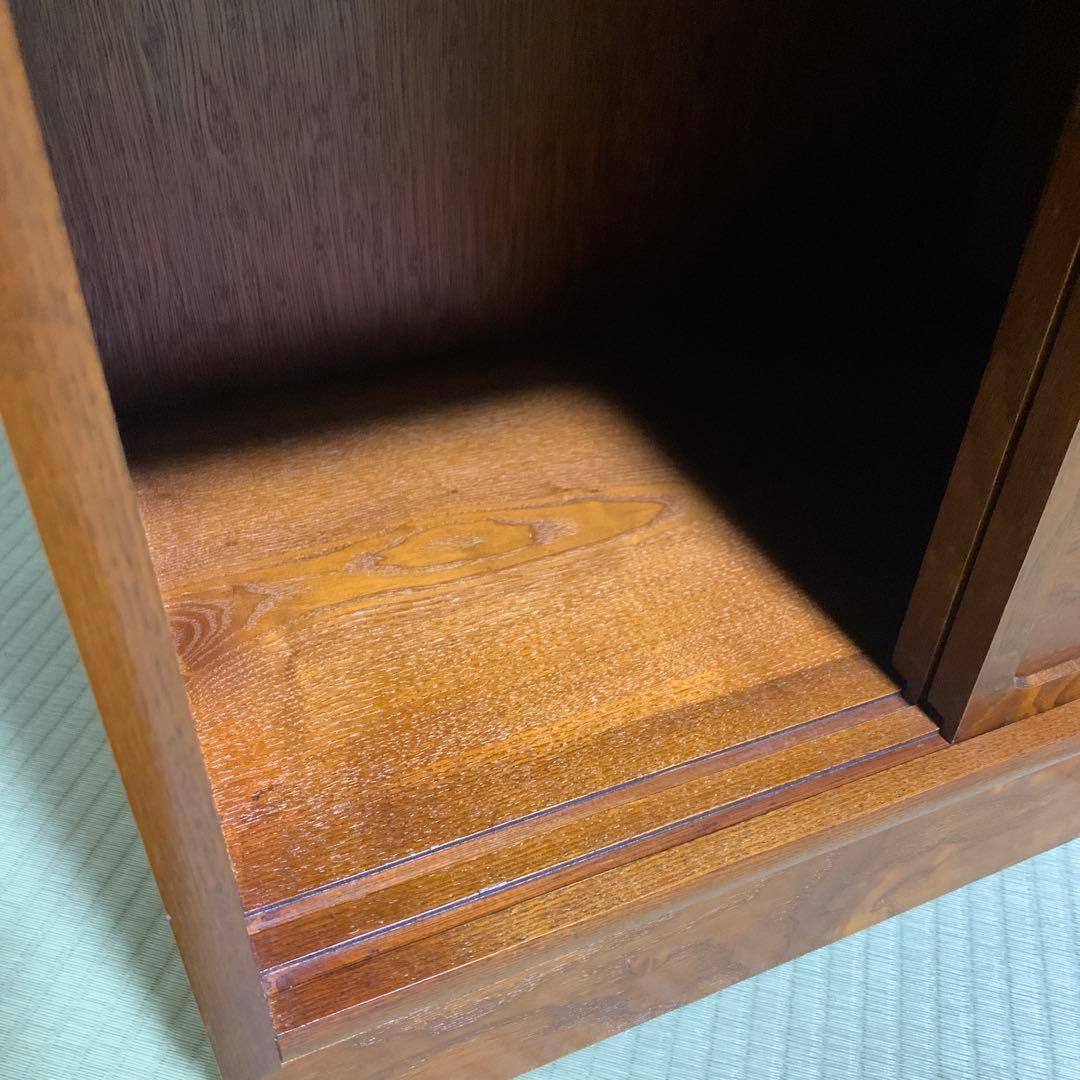 茶箪笥 和風収納棚 ガラス扉付き アンティーク風 高さ約120㎝