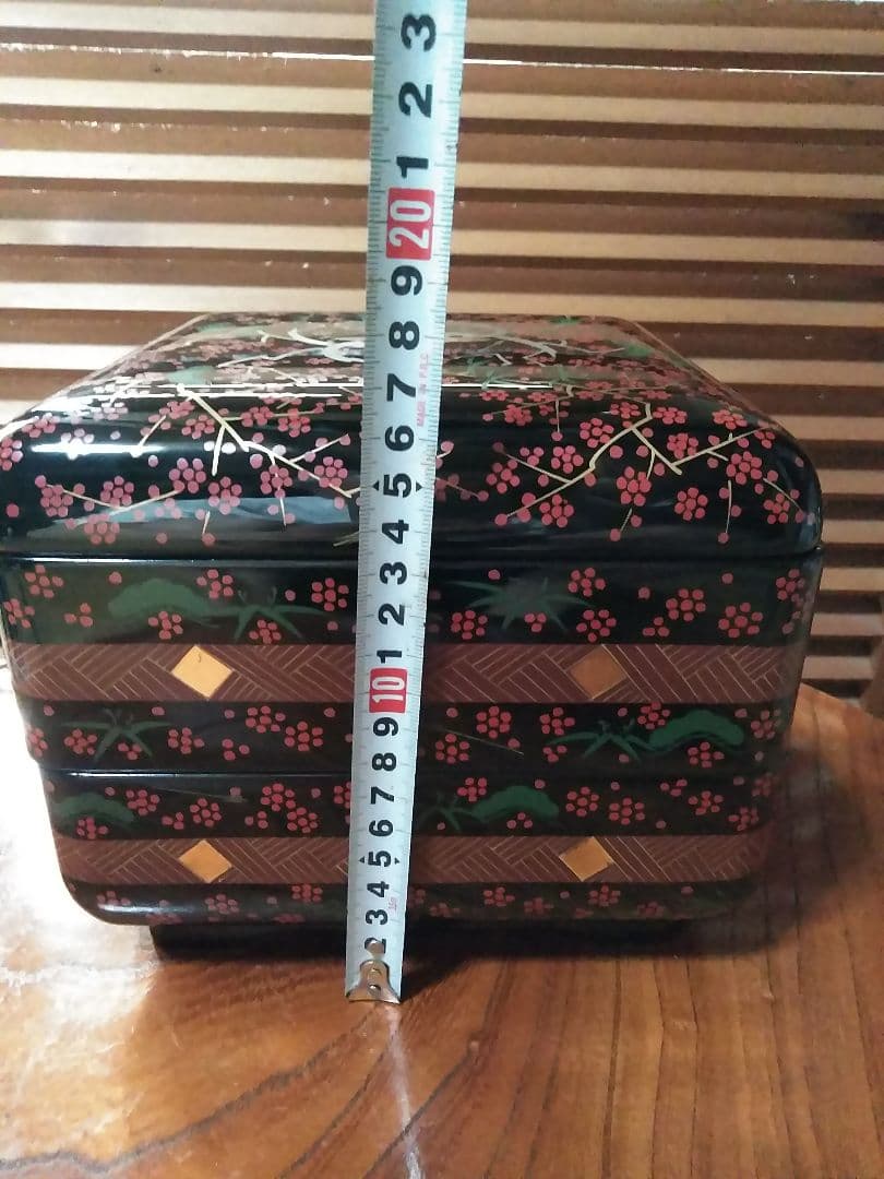 会津塗り木製　二段重　漆器　6.5寸　新品