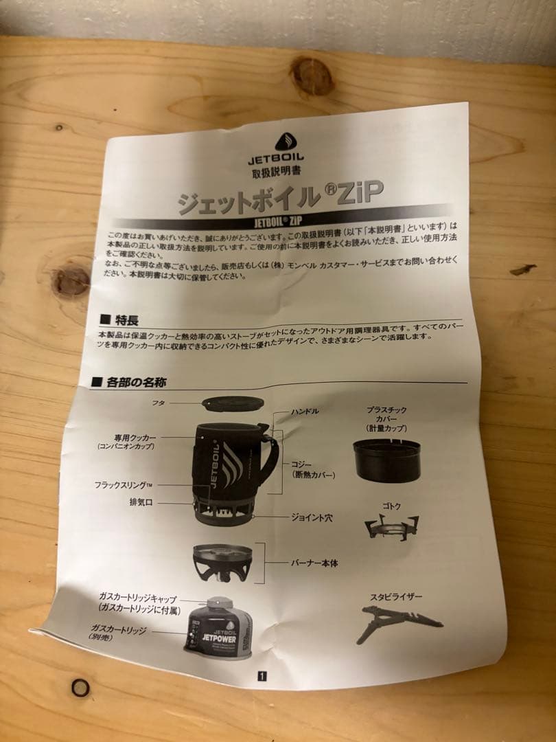 JETBOIL ZIP 0.8 開封済み