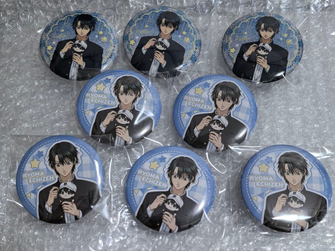 新テニ テニプリ おきがえぬいぐるみ 缶バッジ 越前リョーマ