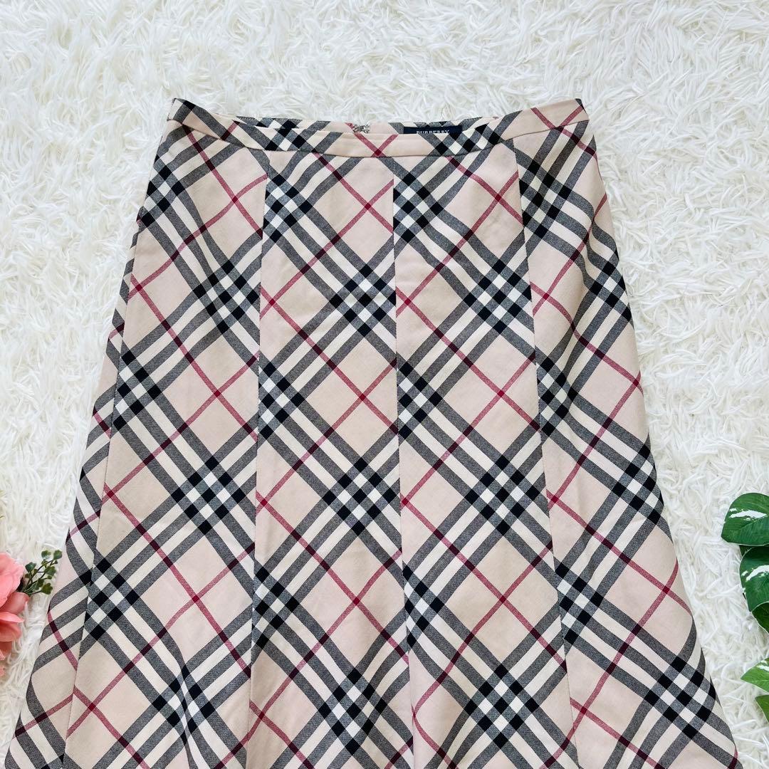 美品XL✨バーバリーロンドン　ノバチェックフレアスカート　メガチェック三陽商会