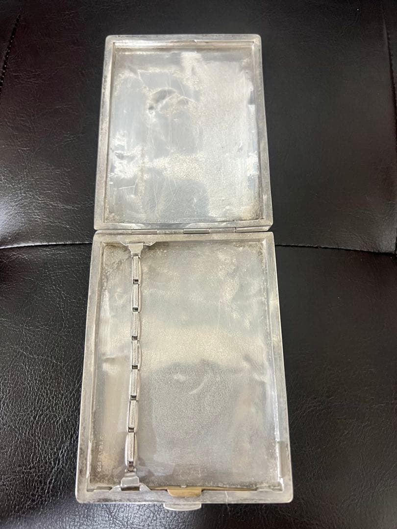 手彫り シルバー 950 純銀製 シガレットケー アンティーク