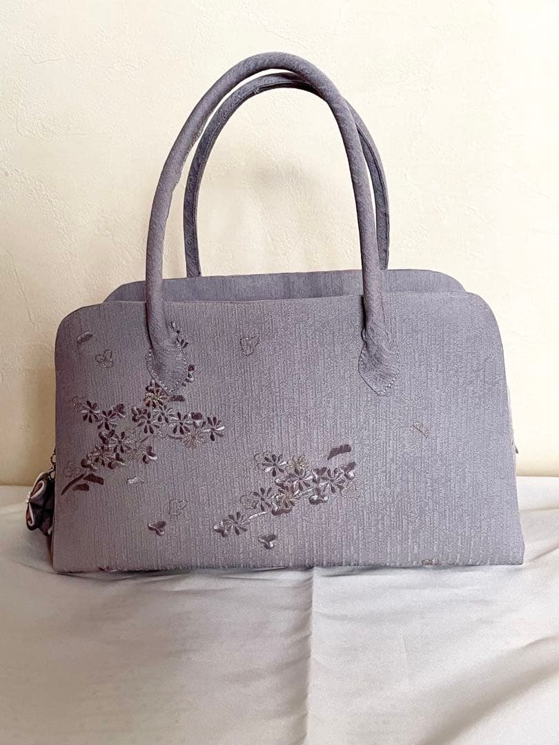 和装用利休バッグ　底鋲、つまみ細工付き