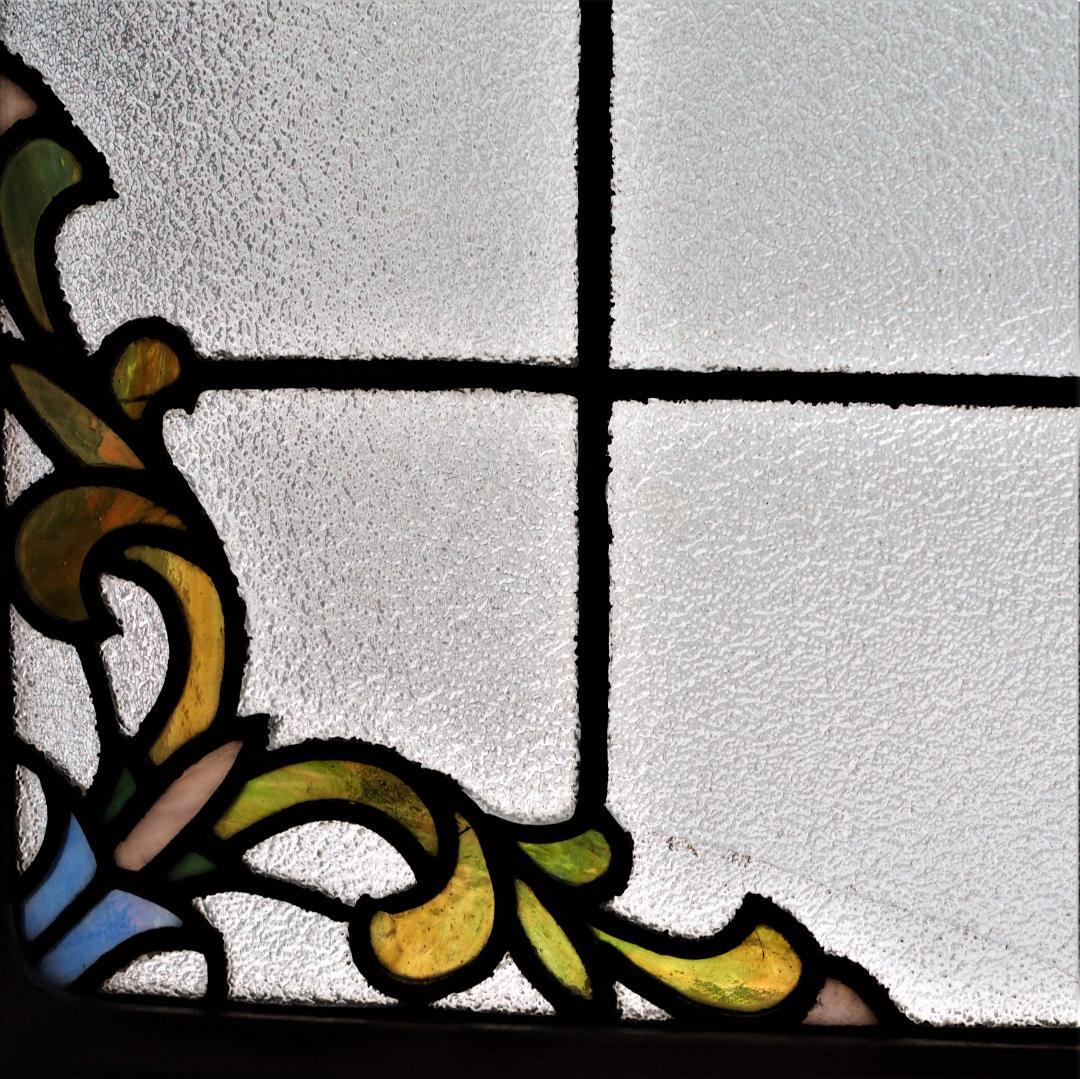 都内引き取り限定】超希少☆和のステンドグラス☆オリジナル木製窓枠付き