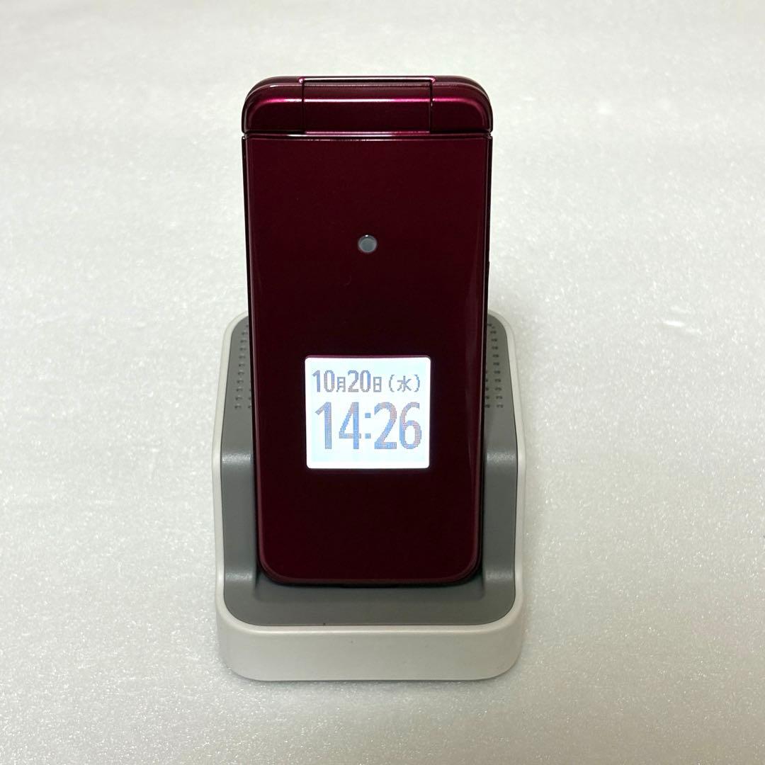 京セラ KYF43 かんたんケータイライト ガラケー レッド 箱　充電器付き