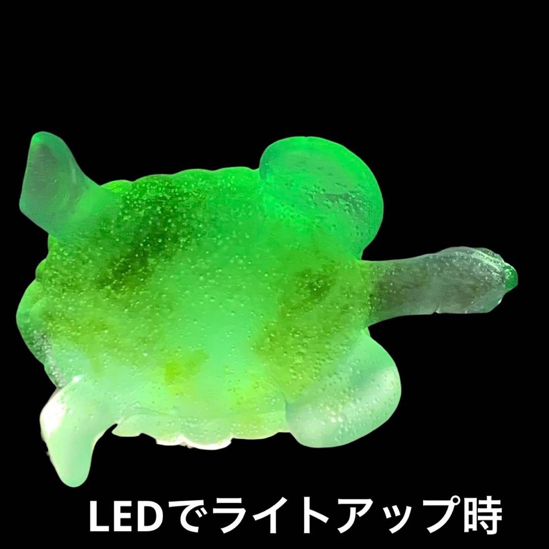 ドームフランス 置物 緑 亀 カメ クリスタル 水晶 ナンシー daum