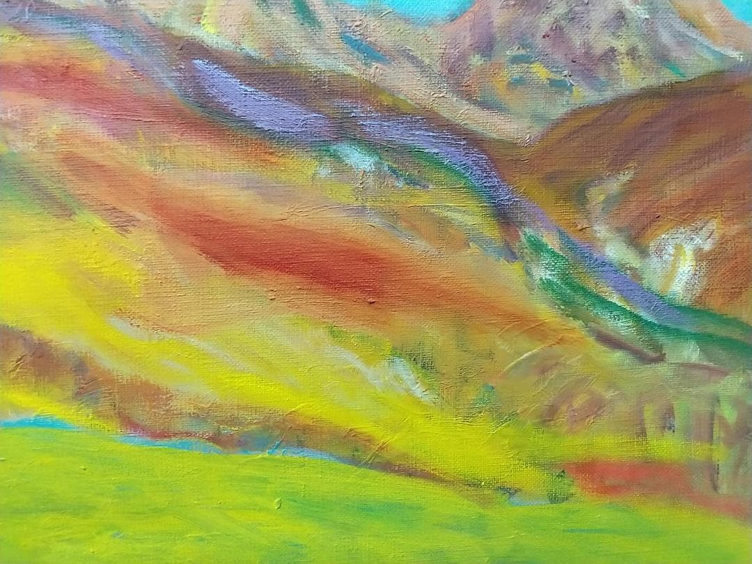 絵画「安達太良山」 P8 油絵