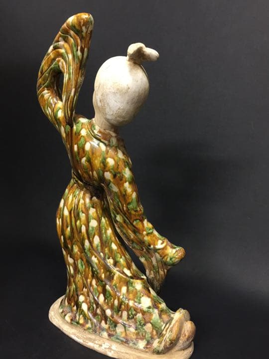 唐物 唐三彩女子俑  岩倉家旧蔵  共箱箱書きあり