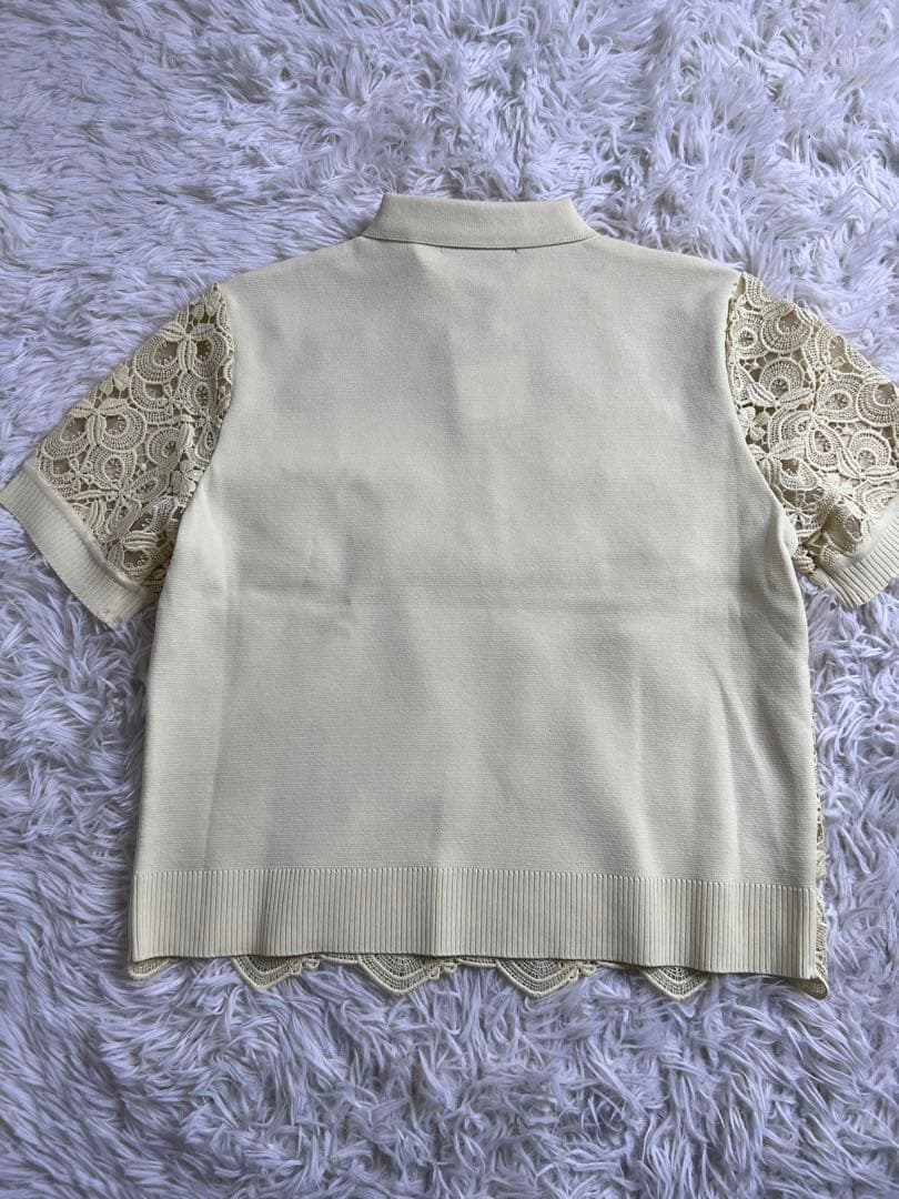 新品未使用 ANAYI アナイ モザイクレース ニットポロ プルオーバー