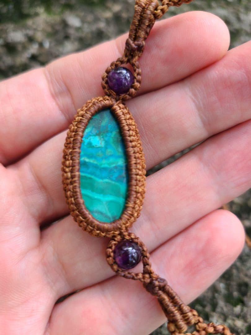 高品質クリソコラ オリジナルマクラメ編みネックレス