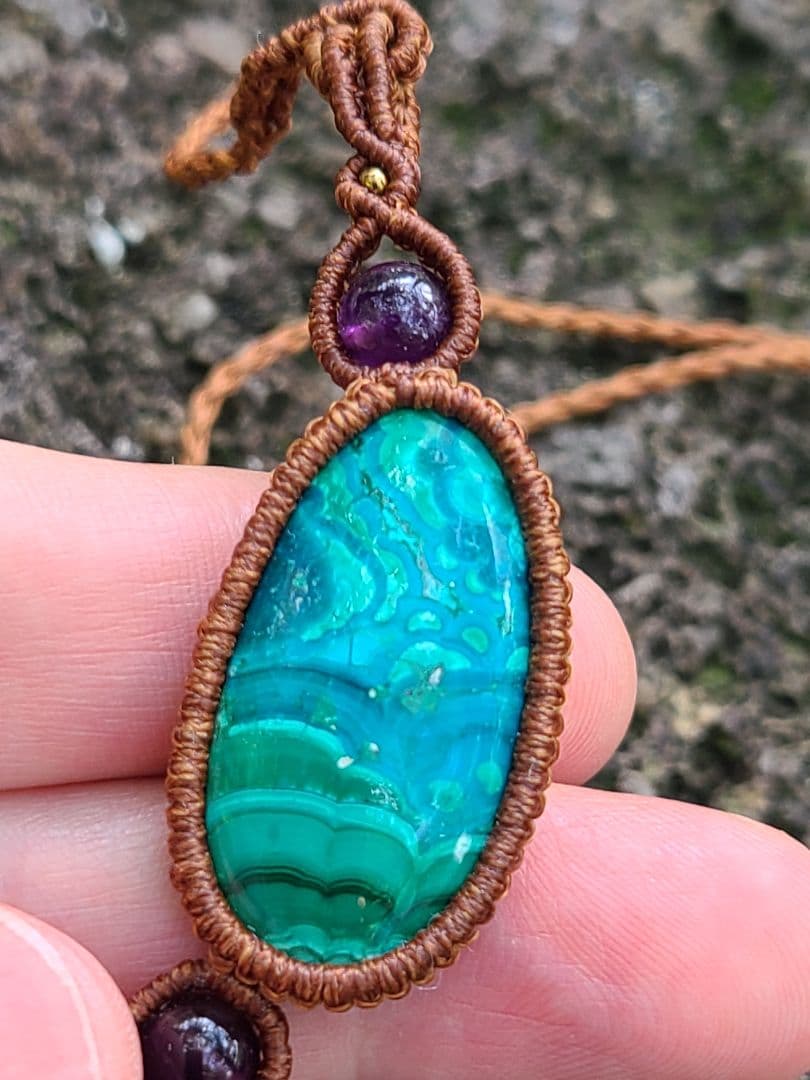 高品質クリソコラ オリジナルマクラメ編みネックレス