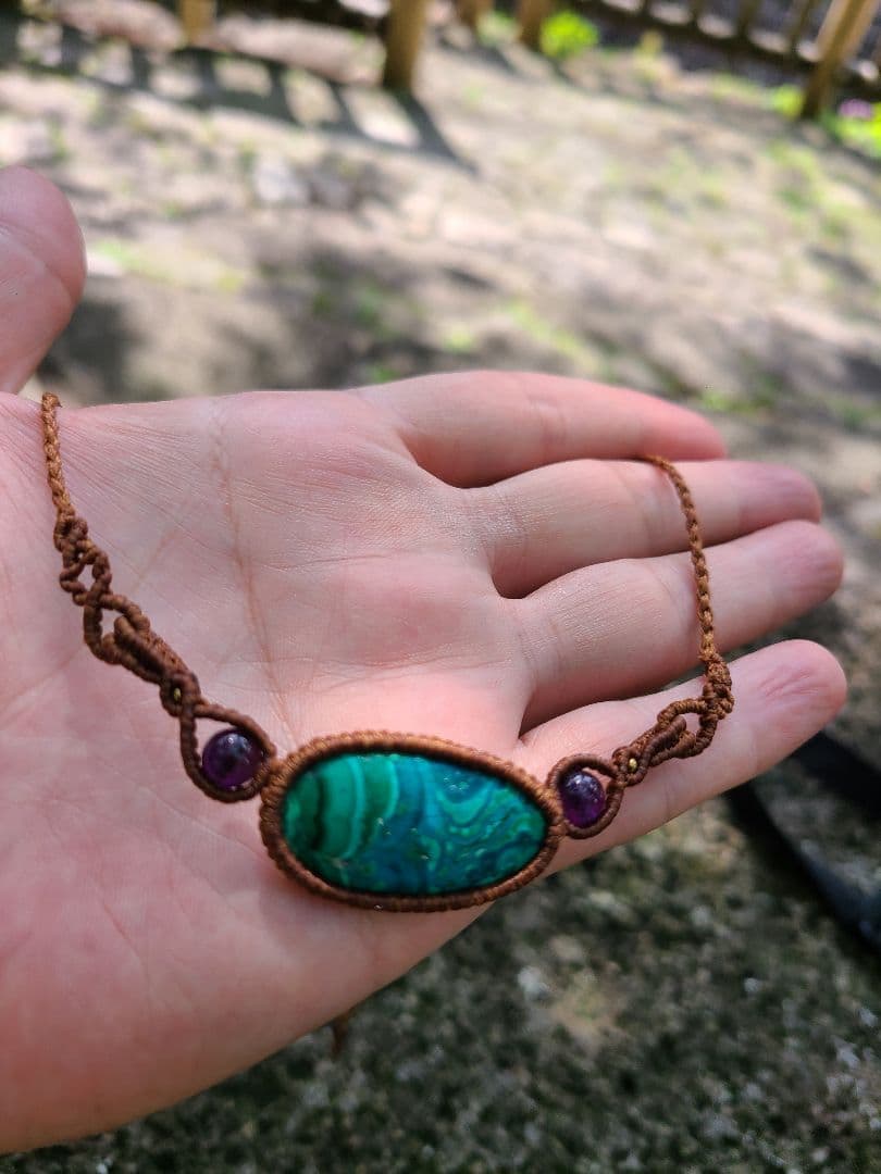 高品質クリソコラ オリジナルマクラメ編みネックレス